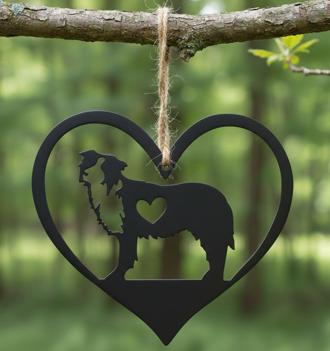 Steel dog heart ornament pet - dog,