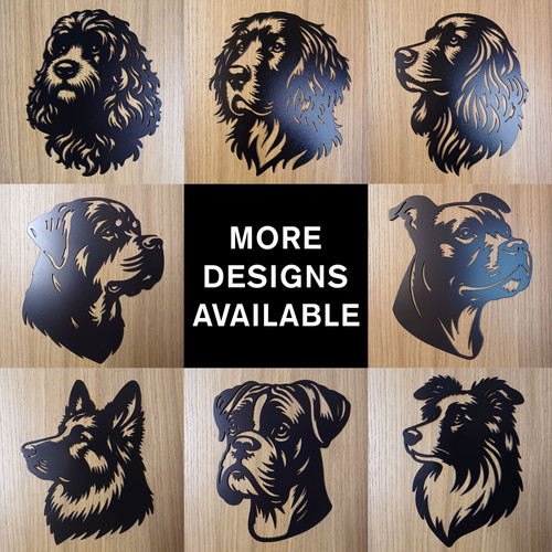 Dog head metal wall art - head,