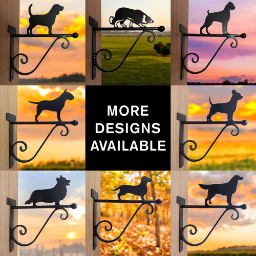Dog hanging basket bracket - dog,
