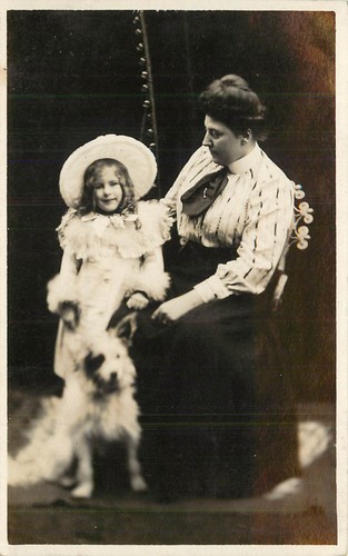 Rppc british girl and - girl, mother